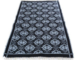 handmade Transitional Double Side Black Blue Hand-Woven RECTANGLE 100% WOOL area rug 4x6