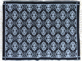 Contemporary Mauricio Black/Blue Chenilla Rug - 3'9'' x 5'10''