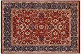 Rustic Heriz Ziegler Odell Rust Blue Hand-Knotted Rug - 9'0'' x 11'9''