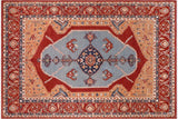 handmade Geometric Sarapi Orange Rust Hand Knotted RECTANGLE 100% WOOL area rug 9 x 12