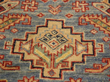 handmade Geometric Super Kazak Blue Rust Hand Knotted RECTANGLE 100% WOOL area rug 5x7