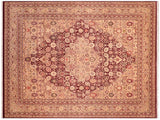 Antique Vegetable Dyed Tabriz Red/Tan Wool Rug - 8'2'' x 10'5''