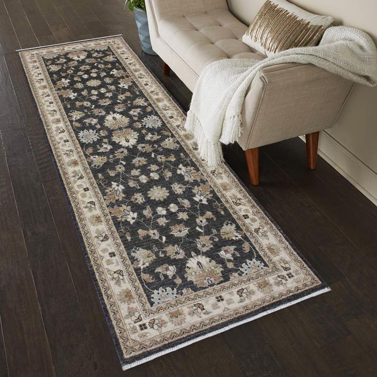 handmade Traditional Kafkaz Gray Ivory Hand Knotted RUNNER 100% WOOL area rug 3 x 8