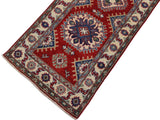 handmade Geometric Kazak Red Ivory Hand Knotted RUNNER 100% WOOL area rug 3x10