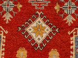 handmade Geometric Kazak Red Beige Hand Knotted RECTANGLE 100% WOOL area rug 8x10