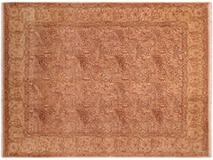 handmade Traditional William Tan Gold Hand Knotted RECTANGLE 100% WOOL area rug 8x10