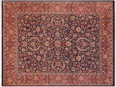 handmade Traditional Dabir Blue Brown Hand Knotted RECTANGLE 100% WOOL area rug 8x10