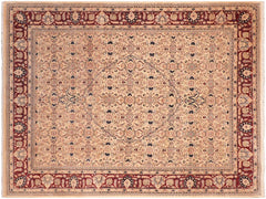 handmade Traditional Tabriz Beige Red Hand Knotted RECTANGLE 100% WOOL area rug 8x10