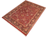 handmade Traditional Anmol Agra Red Blue Hand Knotted RECTANGLE 100% WOOL area rug 8x10