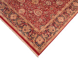 handmade Traditional Anmol Agra Red Blue Hand Knotted RECTANGLE 100% WOOL area rug 8x10