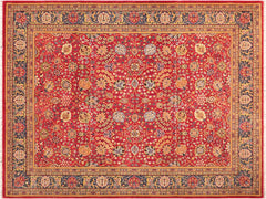 handmade Traditional  Red Blue Hand Knotted RECTANGLE 100% WOOL area rug 8x11