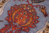 handmade Transitional Kafkaz Chobi Ziegler Blue Rust Hand Knotted RECTANGLE 100% WOOL area rug 10 x 14