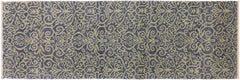 handmade Modern Kafkaz Lt. Blue Lt. Blue Hand Knotted RUNNER 100% WOOL area rug 2x8 