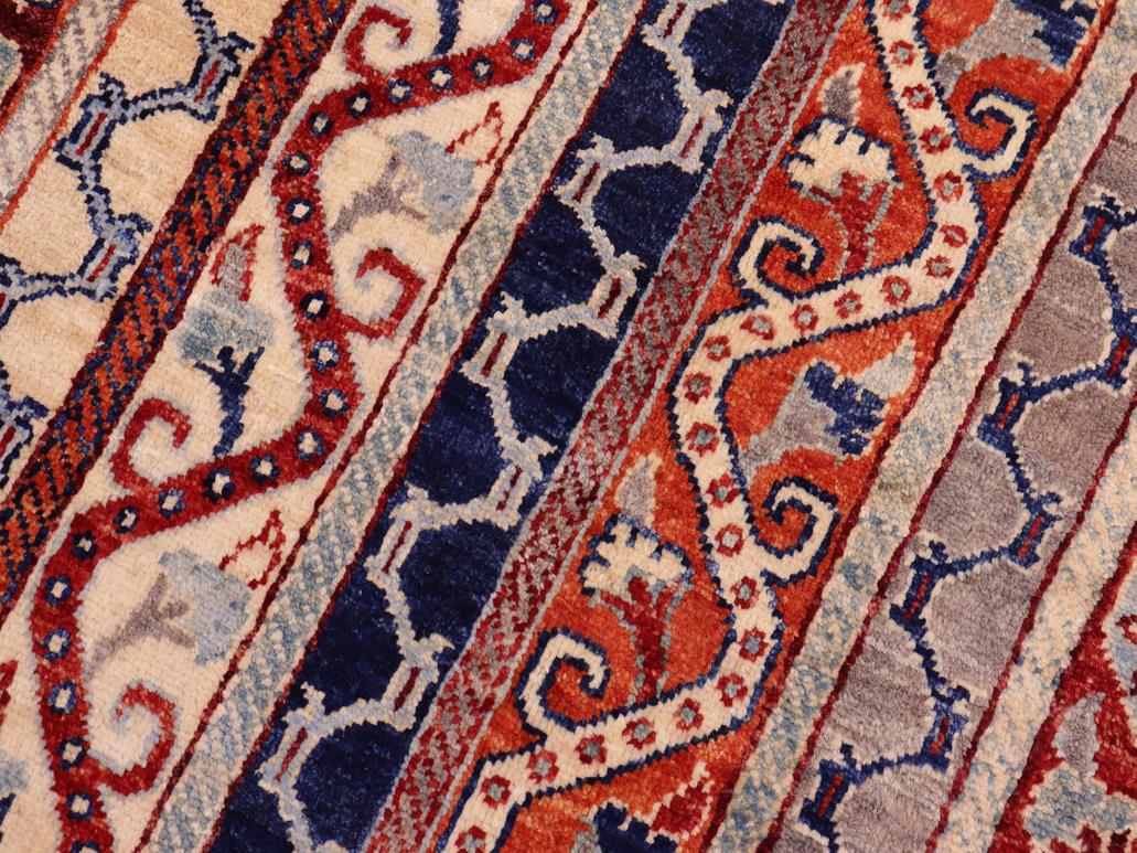 handmade Transitional Shawl Red Blue Hand Knotted RECTANGLE 100% WOOL area rug 6x8