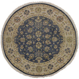 A09711, 6 1"x 6 2",Traditional                   ,6x6,Grey,BLUE,Hand-knotted                  ,Pakistan   ,100% Wool  ,Round      ,652671179518