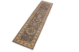 handmade Transitional Kafkaz Gray Ivory Hand Knotted RUNNER 100% WOOL area rug 3x12 