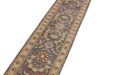 handmade Transitional Kafkaz Gray Ivory Hand Knotted RUNNER 100% WOOL area rug 3x12 