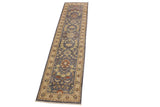 handmade Transitional Kafkaz Gray Ivory Hand Knotted RUNNER 100% WOOL area rug 3x12 