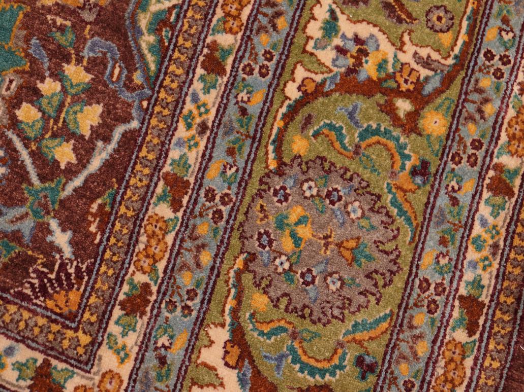 handmade Traditional Design Brown Green Hand Knotted RECTANGLE 100% WOOL area rug 8x10