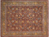 Turkish Knotted Istanbul Lillie Brown/Green Wool Rug - 8'2'' x 9'11''