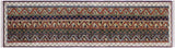 handmade Transitional Shawl Blue Ivory Hand Knotted RUNNER 100% WOOL area rug 2x10