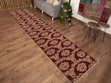 handmade Modern Kafkaz Red Ivory Hand Knotted RUNNER 100% WOOL area rug 3x19 