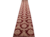 handmade Modern Kafkaz Red Ivory Hand Knotted RUNNER 100% WOOL area rug 3x19 