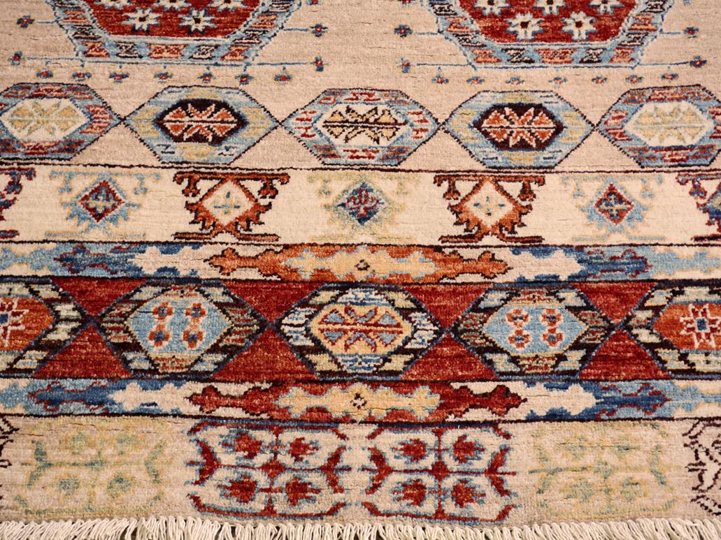 handmade Geometric Khorgeen Tan Rust Hand Knotted RECTANGLE 100% WOOL area rug 4x6