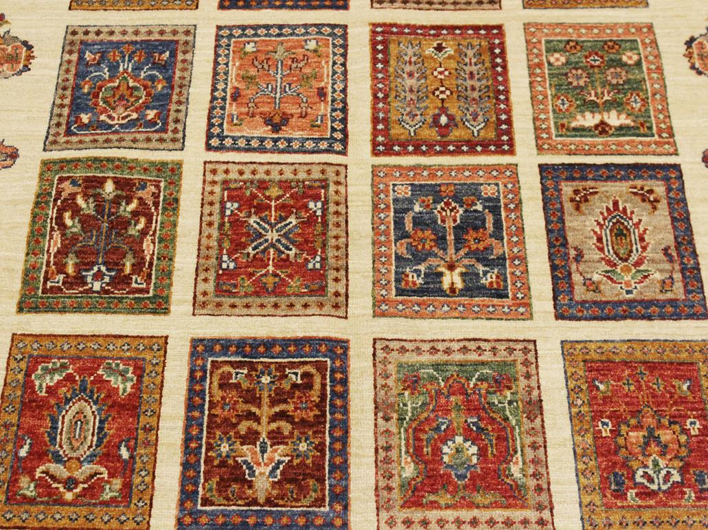 handmade Geometric Khorgeen Beige Rust Hand Knotted RECTANGLE 100% WOOL area rug 4x6