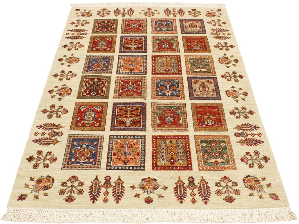 handmade Geometric Khorgeen Beige Rust Hand Knotted RECTANGLE 100% WOOL area rug 4x6