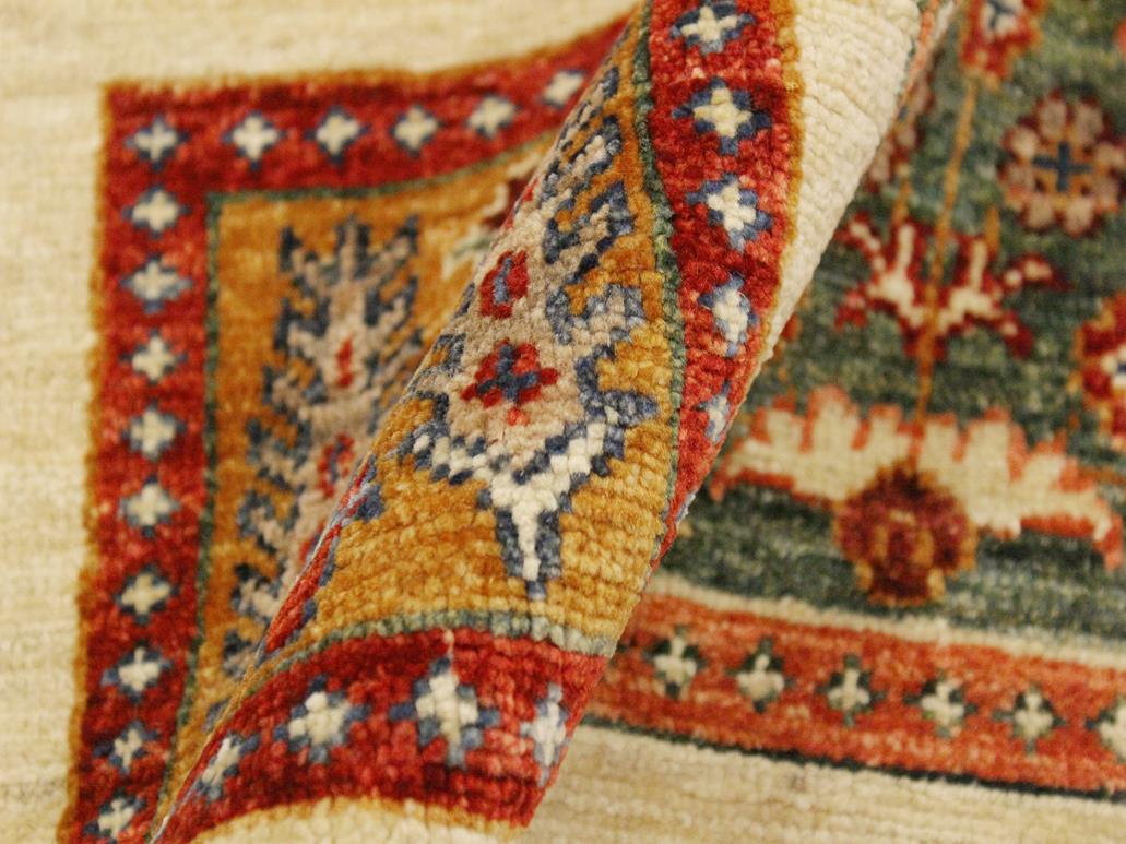 handmade Geometric Khorgeen Beige Rust Hand Knotted RECTANGLE 100% WOOL area rug 4x6