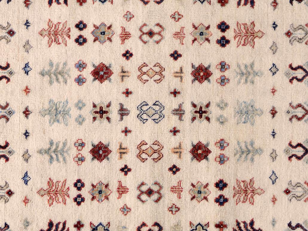 handmade Geometric Khorgeen Beige Red Hand Knotted RECTANGLE 100% WOOL area rug 4x6