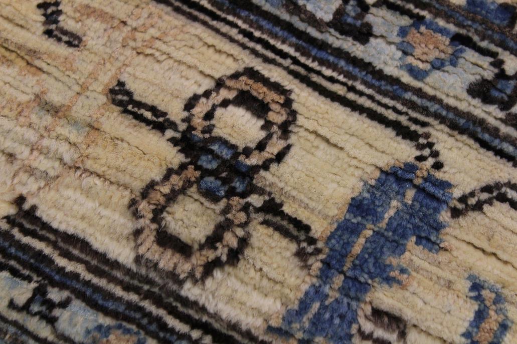 handmade Traditional Kafkaz Blue Ivory Hand Knotted RUNNER 100% WOOL area rug 3 x 9