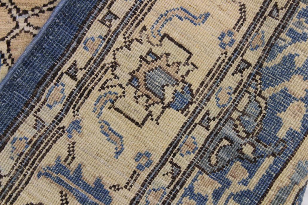 handmade Traditional Kafkaz Blue Ivory Hand Knotted RUNNER 100% WOOL area rug 3 x 9