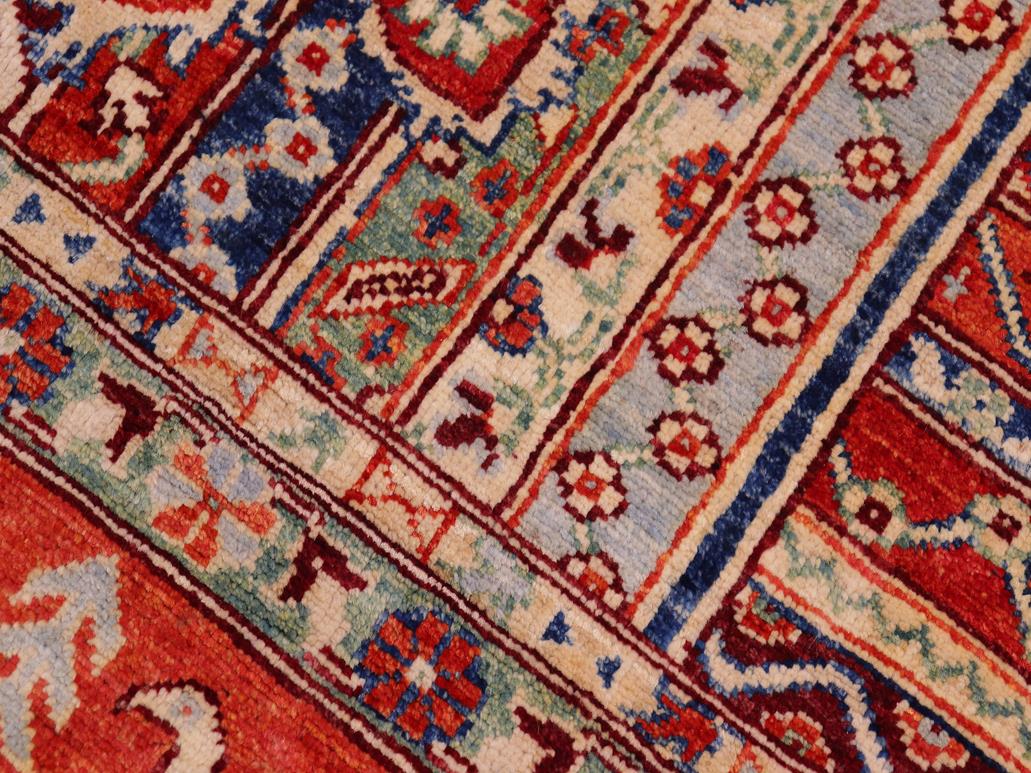 handmade Geometric Khorgeen Red Beige Hand Knotted RECTANGLE 100% WOOL area rug 5x7