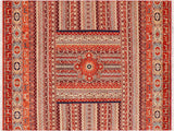 Rustic Khurgeen Aisha Rust/Blue Wool Rug - 9'0'' x 11'10''