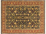 handmade Transitional  Blue Red Hand Knotted RECTANGLE 100% WOOL area rug 4x6