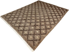 handmade Modern Moroccan Hi Tan Brown Hand Knotted RECTANGLE 100% WOOL area rug 8x10