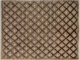 Abstract Moroccan High-Low Antone Tan/Brown Wool Rug - 8'1'' x 10'2''