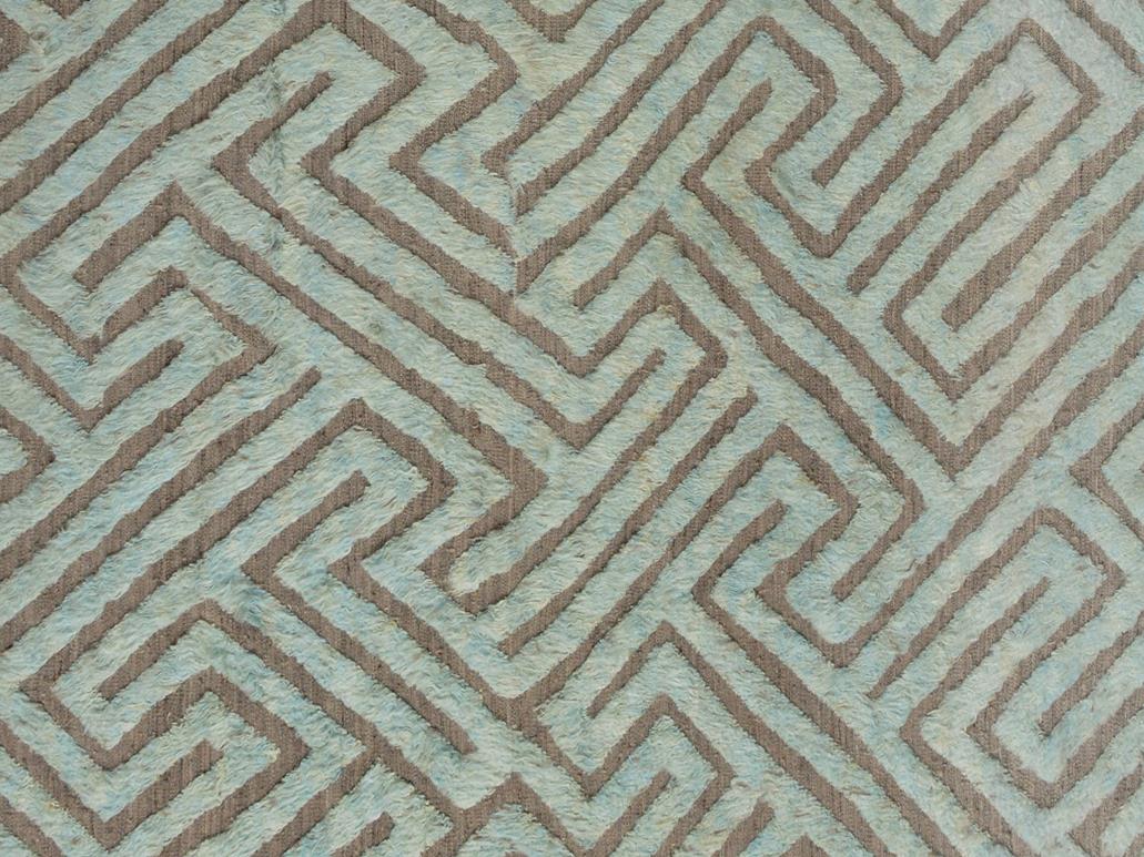 handmade Modern Moroccan Hi Gray Green Hand Knotted RECTANGLE 100% WOOL area rug 8x10