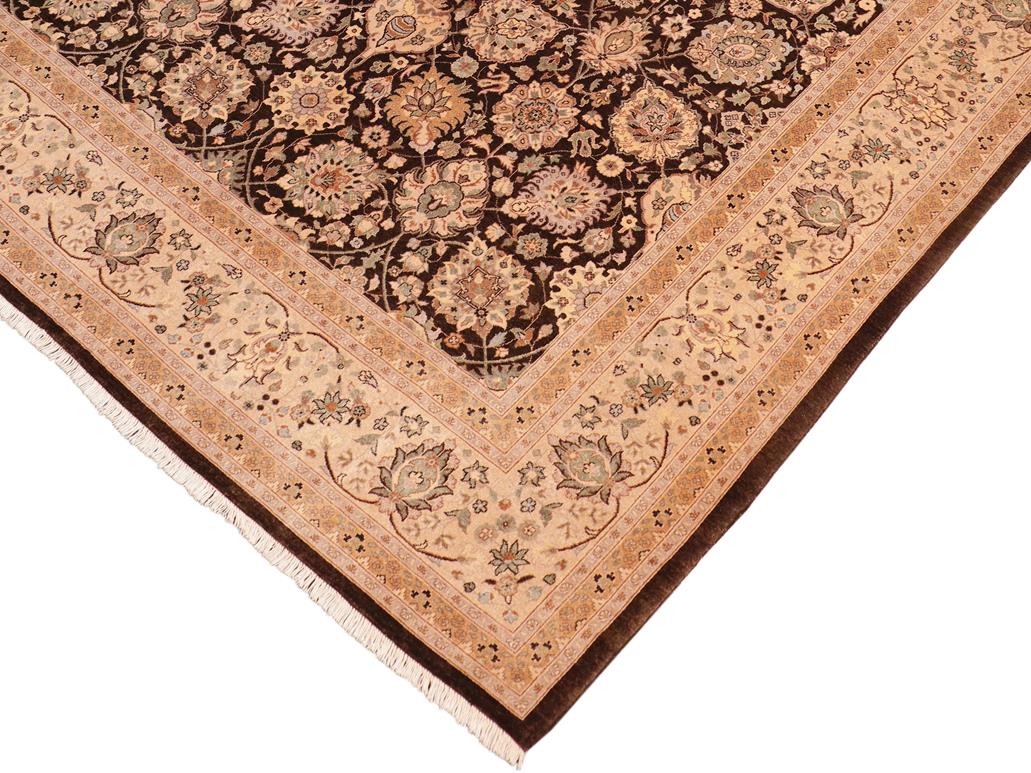 handmade Traditional Design Brown Beige Hand Knotted RECTANGLE 100% WOOL area rug 8x10