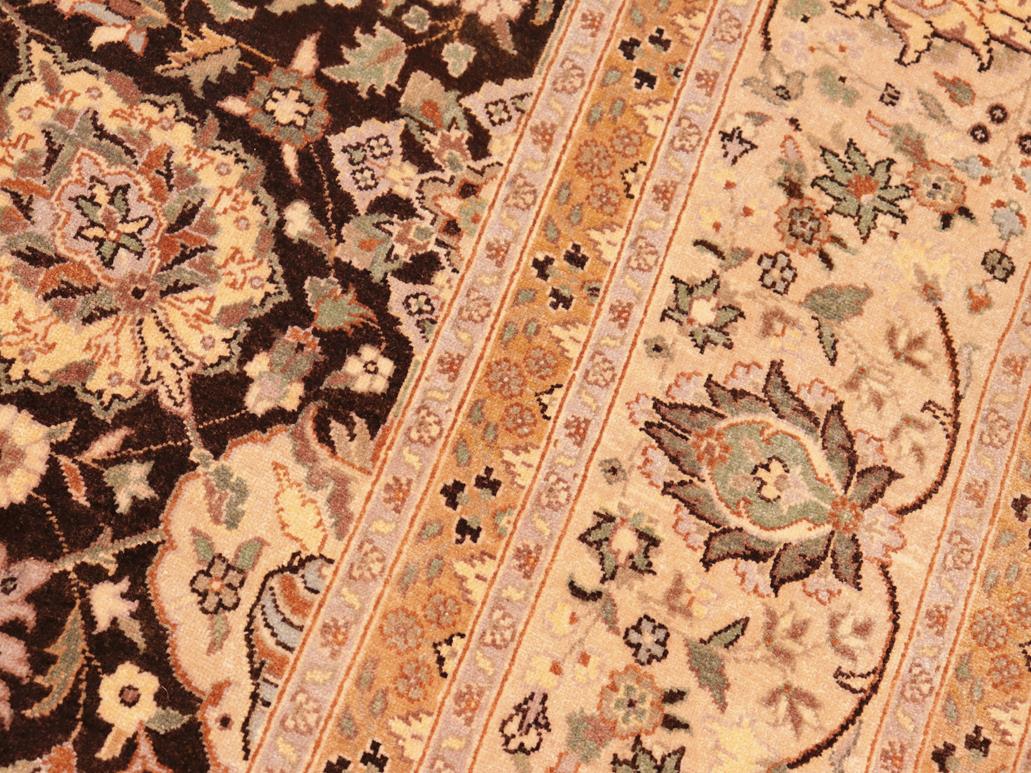 handmade Traditional Design Brown Beige Hand Knotted RECTANGLE 100% WOOL area rug 8x10