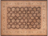 Turkish Knotted Istanbul Eustolia Brown/Beige Wool Rug - 8'1'' x 9'11''
