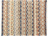 Modern Moroccan High-Low Cyndy Blue/Gray Wool Rug - 4'3'' x 6'4''