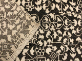 handmade Modern Ellie Black Ivory Hand Knotted RECTANGLE WOOL&SILK area rug 4x6