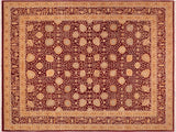 Turkish Knotted Istanbul Marlene Red/Gold Wool Rug - 8'5'' x 10'4''