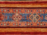 handmade Geometric Khorgeen Red Blue Hand Knotted RECTANGLE 100% WOOL area rug 8x11