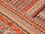 handmade Geometric Khorgeen Rust Blue Hand Knotted RECTANGLE 100% WOOL area rug 10x14