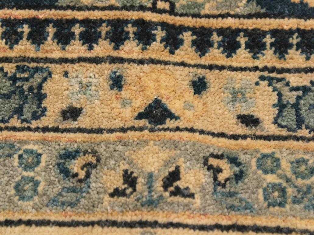 handmade Traditional Design Teal Blue Tan Hand Knotted RECTANGLE 100% WOOL area rug 8x10