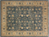 handmade Traditional Design Teal Blue Tan Hand Knotted RECTANGLE 100% WOOL area rug 8x10